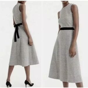 J Crew A Line Midi Dress with Velvet Sash